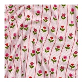 Rib Jersey Flowers, Light Pink