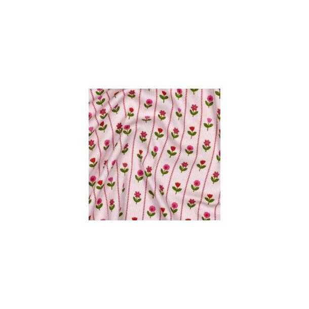 Rib Jersey Flowers, Light Pink