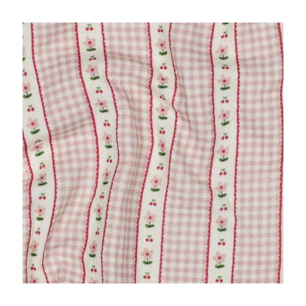 Doauble gauze digital checks, Pink