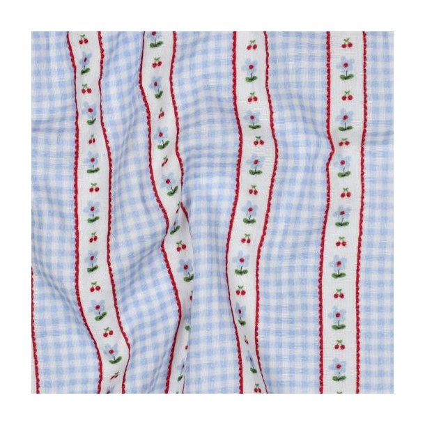 Double gauze digital checks, Blue