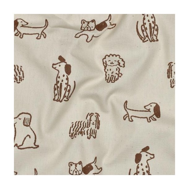 Poplin Gots natural Dogs, Natural