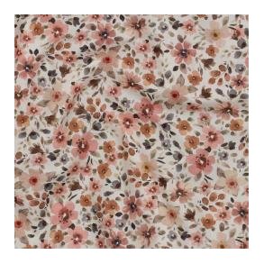 Fine poplin digital Flowers, Peach