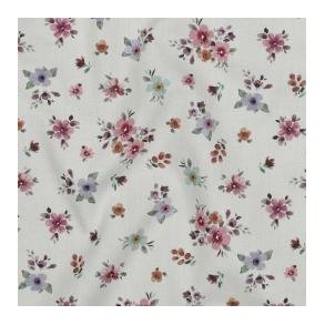 Fine poplin digital Flowers, white