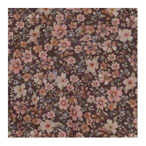 Fine poplin digital Flwers, Brown