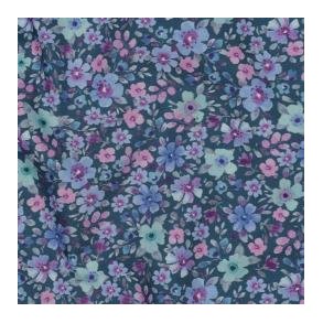 Fine poplin digital Flowers, Petrol