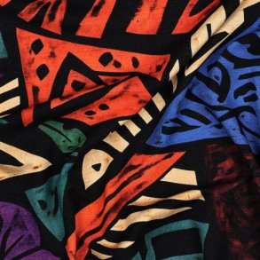 Viscose jersey digital Abstract, Black