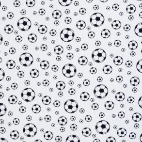 Fodbold Poplin Sort/hvid