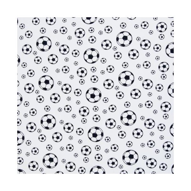 Fodbold Poplin Sort/hvid