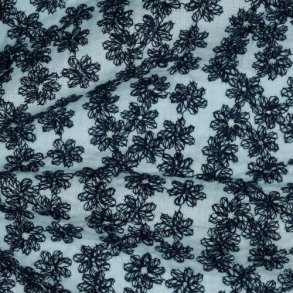 Double gauze Colorured embroidery, Light blue