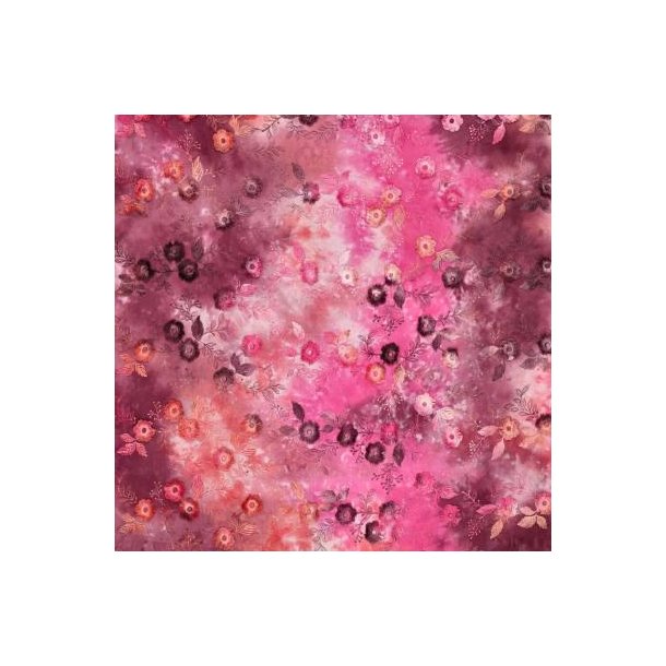 Tie dye Poppy embroidery, Red