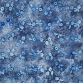 Tie dye Poppy embroidery, Blue