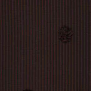 Seersucker Stripe Ruffy Flowers, Brown