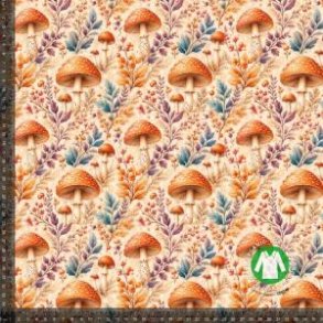 �kotex bomulds jersey , Svampe og sm� blomster