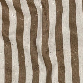 Coated canvas linen look Stripes, brown