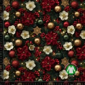 �kotex bomulds jersey, Hvide blomster og kugler