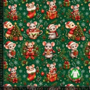 �kotex bomulds jersey, Julemus gr�n