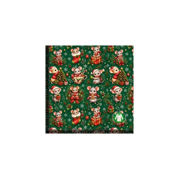 �kotex bomulds jersey, Julemus gr�n