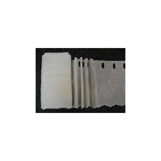 Cafegarn m/broderi, R�hvid