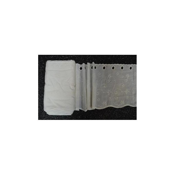 Cafegardin m/broderi, R�hvid