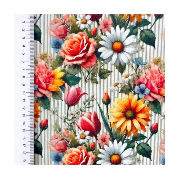 Viscose jersey Heavy digital , Blomster