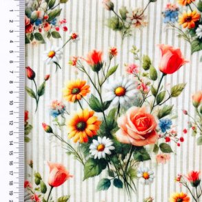 Viscose jersey Heavy digital , Blomster