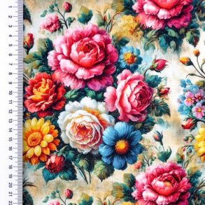 Viscose jersey Heavy digital , Blomster