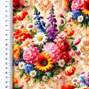 Viscose jersey Heavy digital , Blomster