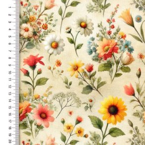 Viscose jersey Heavy digital , Blomster