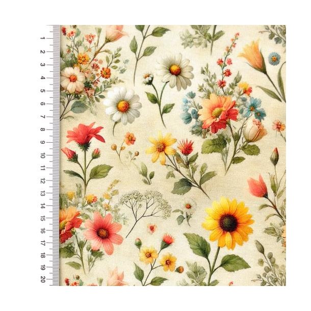 Viscose jersey Heavy digital , Blomster