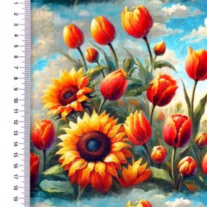 Viscose jersey Heavy digital , Blomster