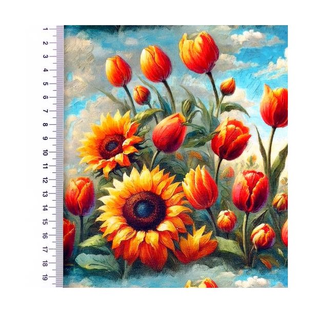 Viscose jersey Heavy digital , Blomster