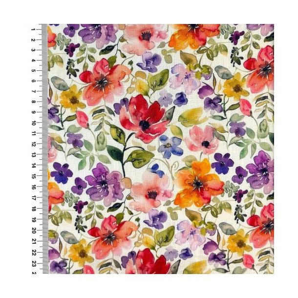 Viscose linen digital, Flowers