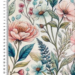 Viscose linen digital, Flowers