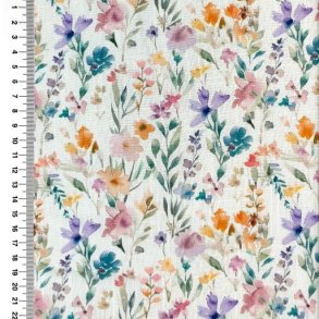 Viscose linen digital, Flowers