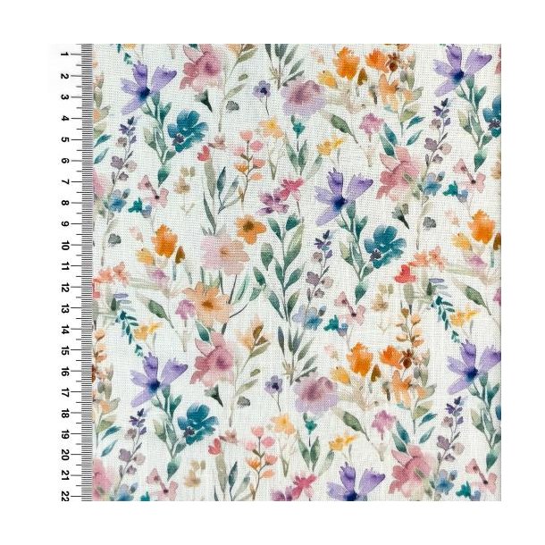 Viscose linen digital, Flowers