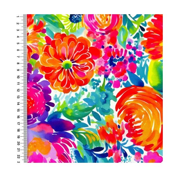 Heavy Viscose jersey, Blomster