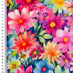 Heavy Viscose jersey, Blomster