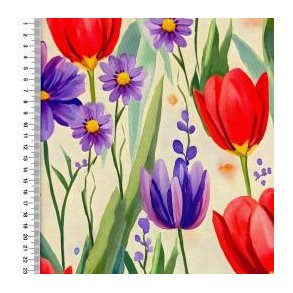 Viscose Heavy digital Blomster