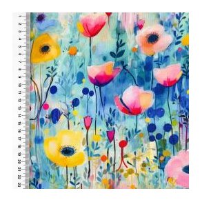 Viscose heavy jersey digital, Flowers