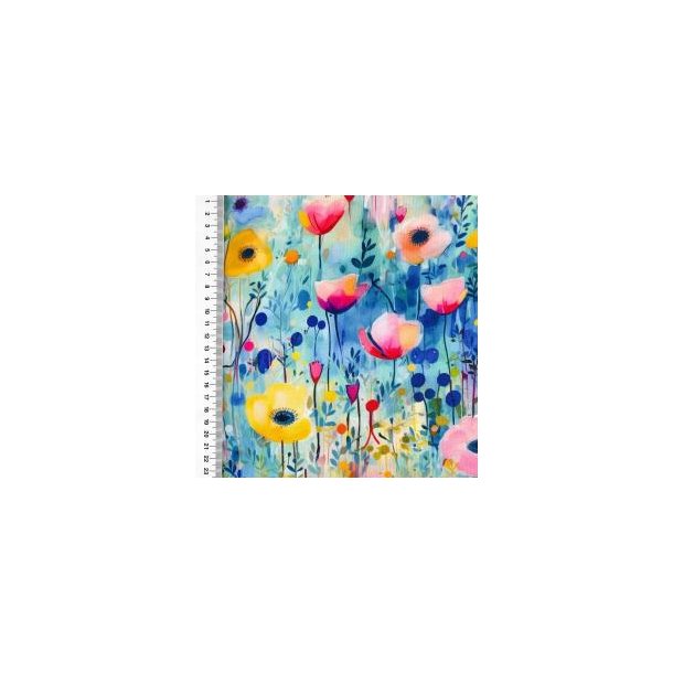 Viscose heavy jersey digital, Flowers