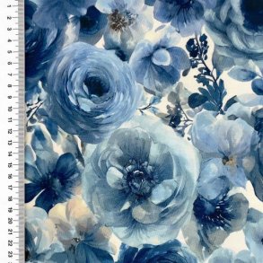 Heavy Viscose jersey, Blomster