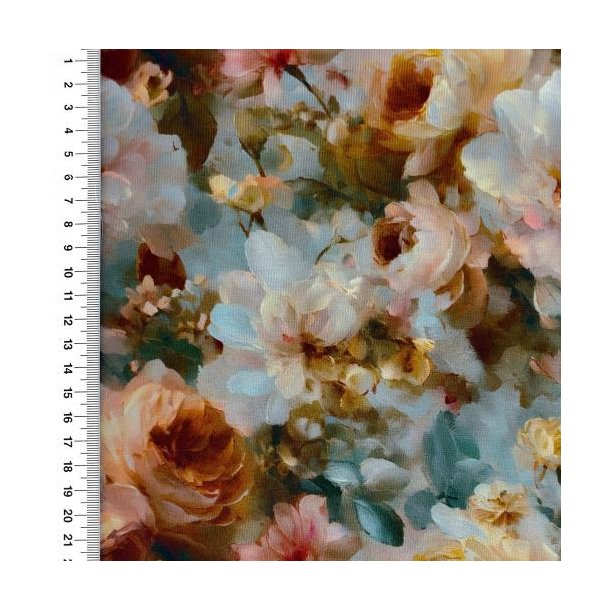 Heavy viscose jersey, Flowers