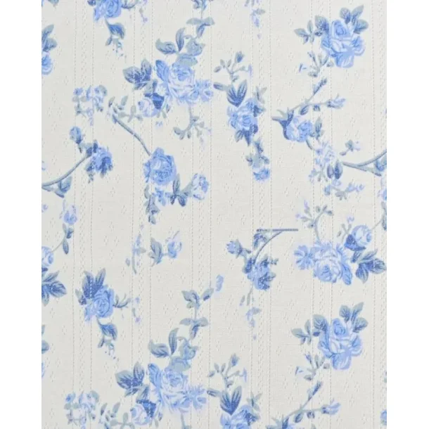 Pointoille strik m/bl� blomster