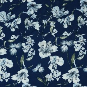 Soft skin polyester jersey m/blomster