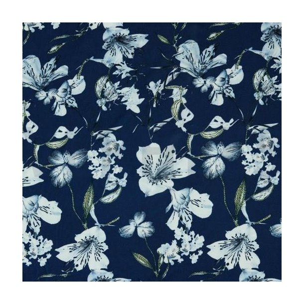 Soft skin polyester jersey m/blomster