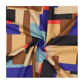 Canvas abstract; Cognac/blue