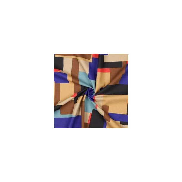 Canvas abstract; Cognac/blue