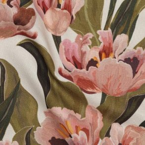 Canvas digital Flowers, Ecru