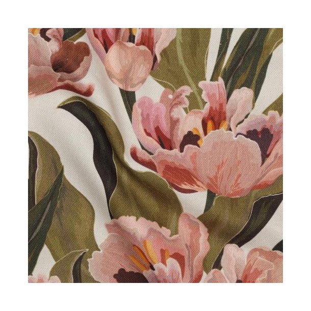 Canvas digital Flowers, Ecru