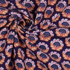 Babycord/fl�jl Flowers, Purple